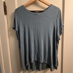 Athleta With Ease Ribbed Tee Color: Oxidized Green Size: L